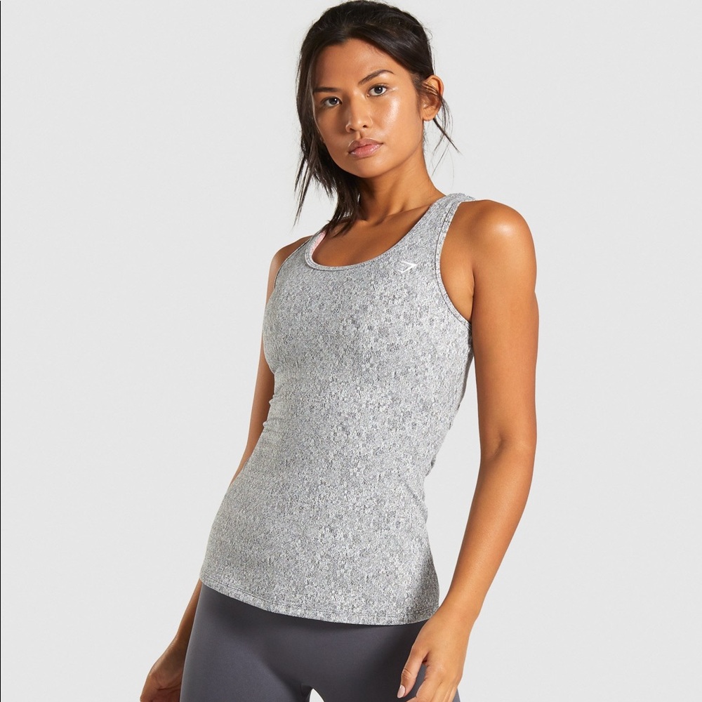 RETIRED Gymshark Fleur Texture Vest Charcoal Marl